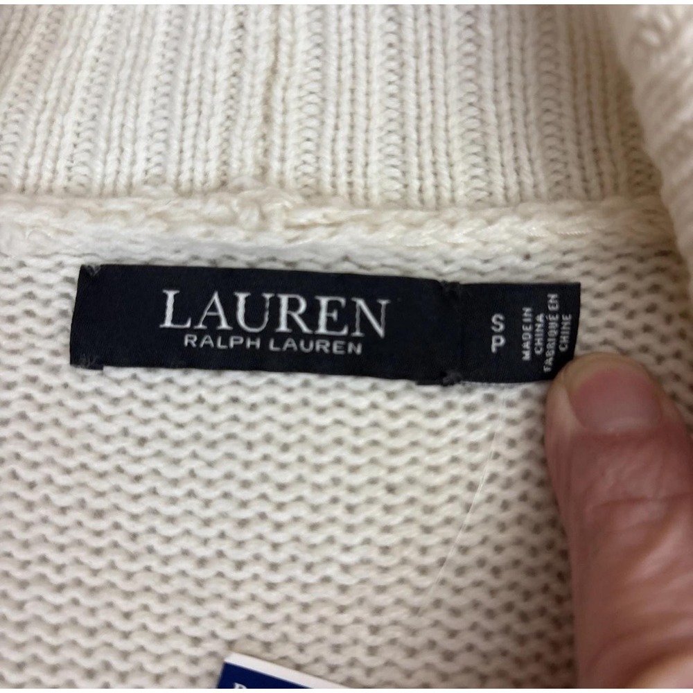 Ralph Lauren Womens Cardigan Sweater Open Front Fair Isle Shawl Collar S NWT - Picture 3 of 9